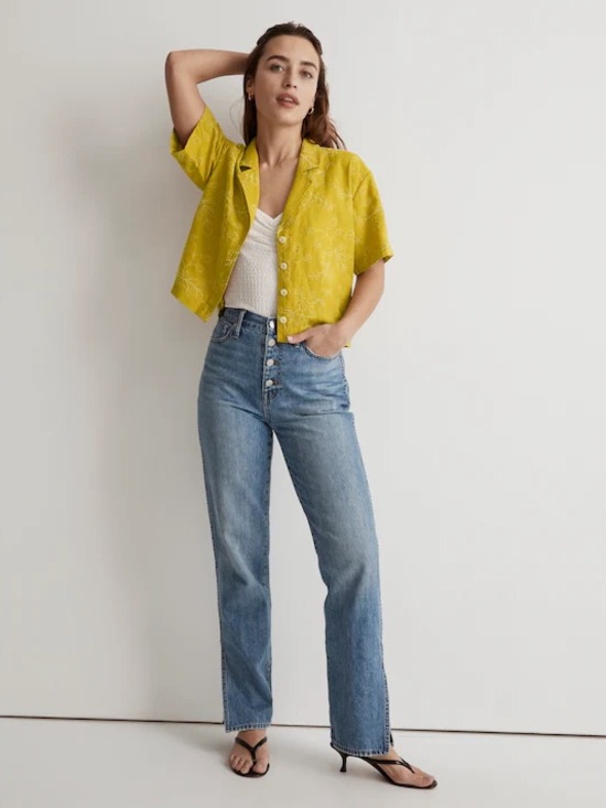 Madewell Tops - Madewell Short-Sleeve Camp Shirt in linen Floral